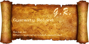 Gyarmaty Roland névjegykártya